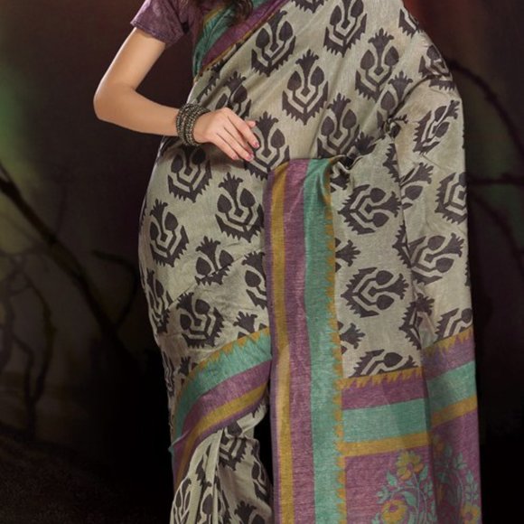 Printed Bhagal puri silk saree - Picture 1 of 7